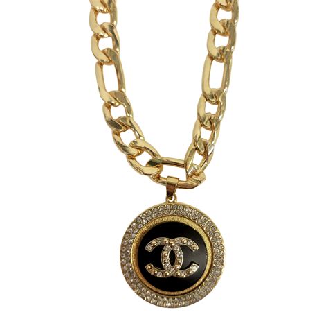 chunky black chanel necklace